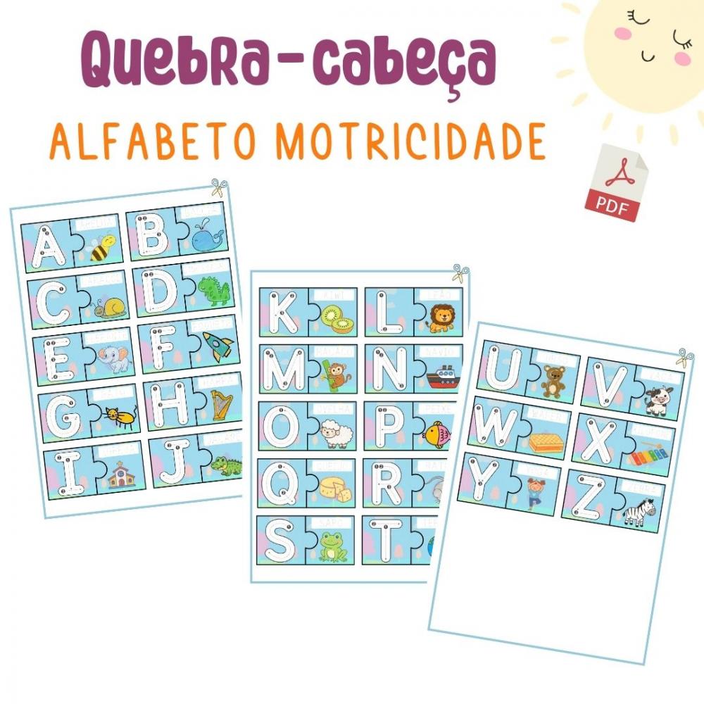 Quebra-cabeça Alfabeto Motricidade Letra Bastão (pdf)