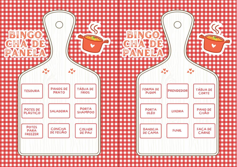 Bingo Chá de Panela Xadrez (100 Cartelas) - pdf
