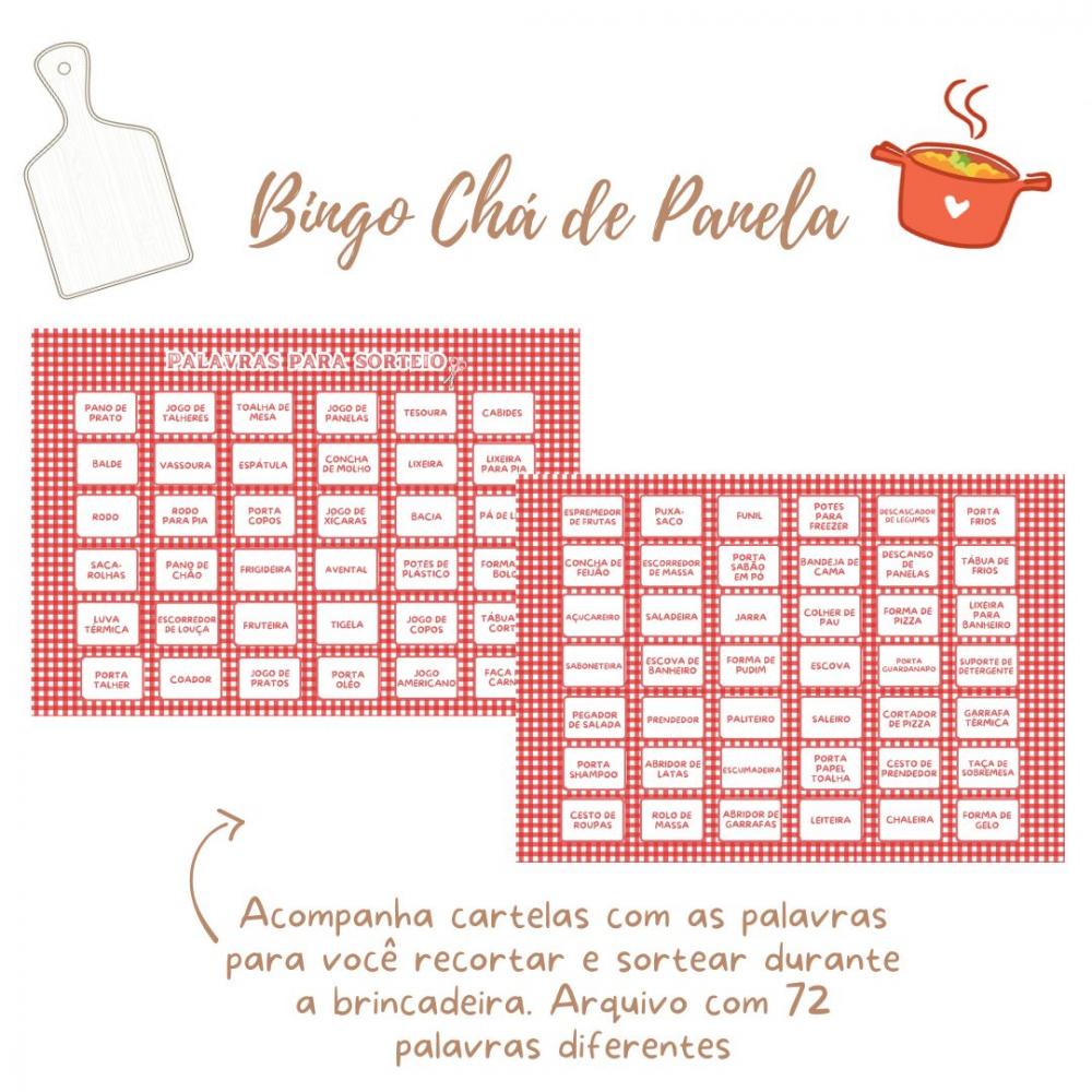 Bingo Chá de Panela Xadrez (100 Cartelas) - pdf