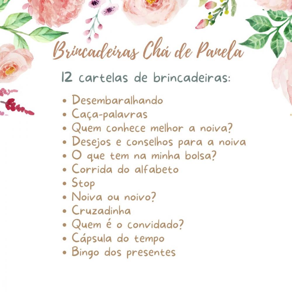 Kit Brincadeiras Chá de Panela Floral Aquarela (pdf)