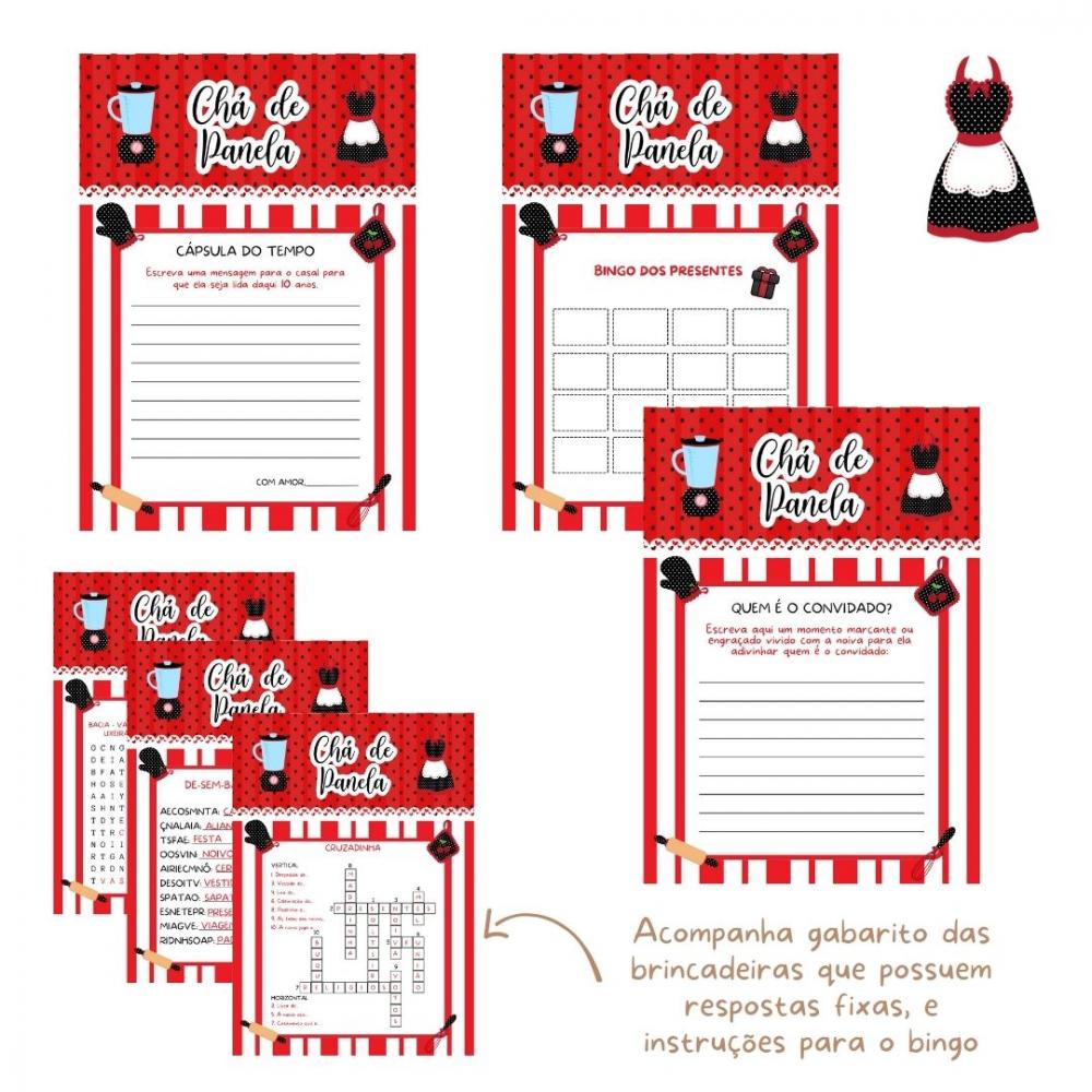 Kit Brincadeiras Chá de Panela (vermelho/preto) - pdf