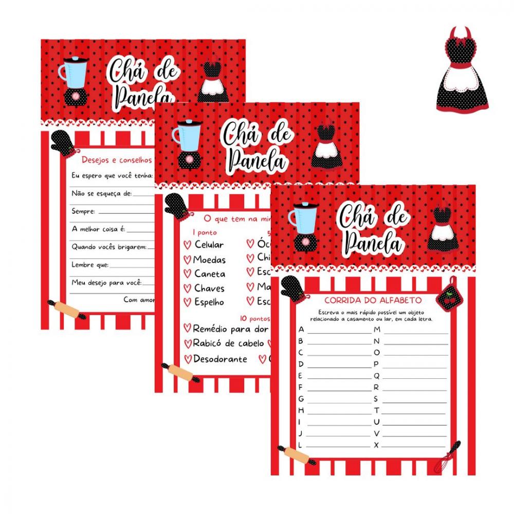Kit Brincadeiras Chá de Panela (vermelho/preto) - pdf