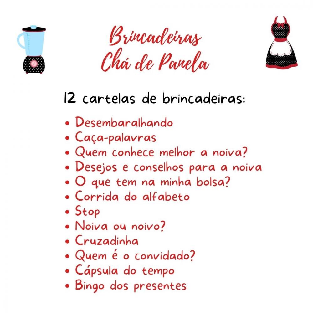 Kit Brincadeiras Chá de Panela (vermelho/preto) - pdf