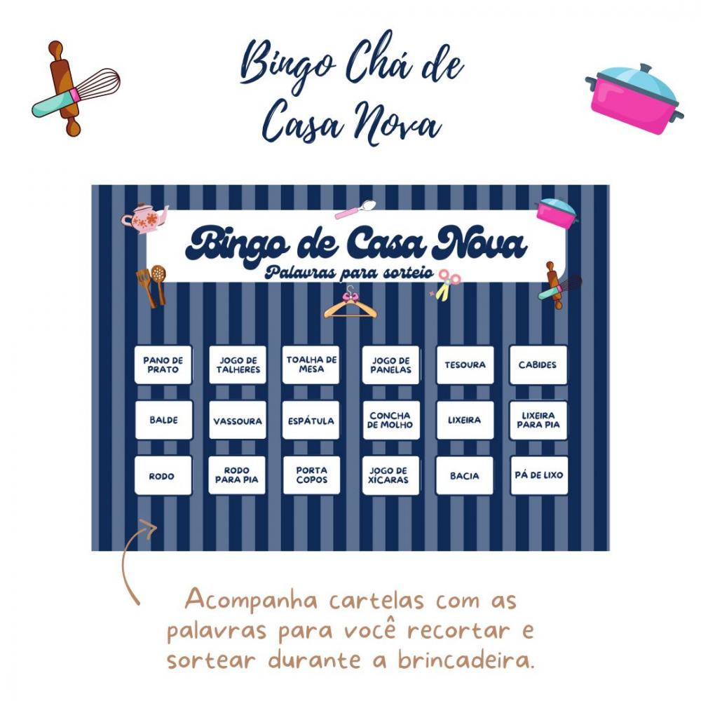 Bingo Chá de Casa Nova (100 Cartelas) - pdf