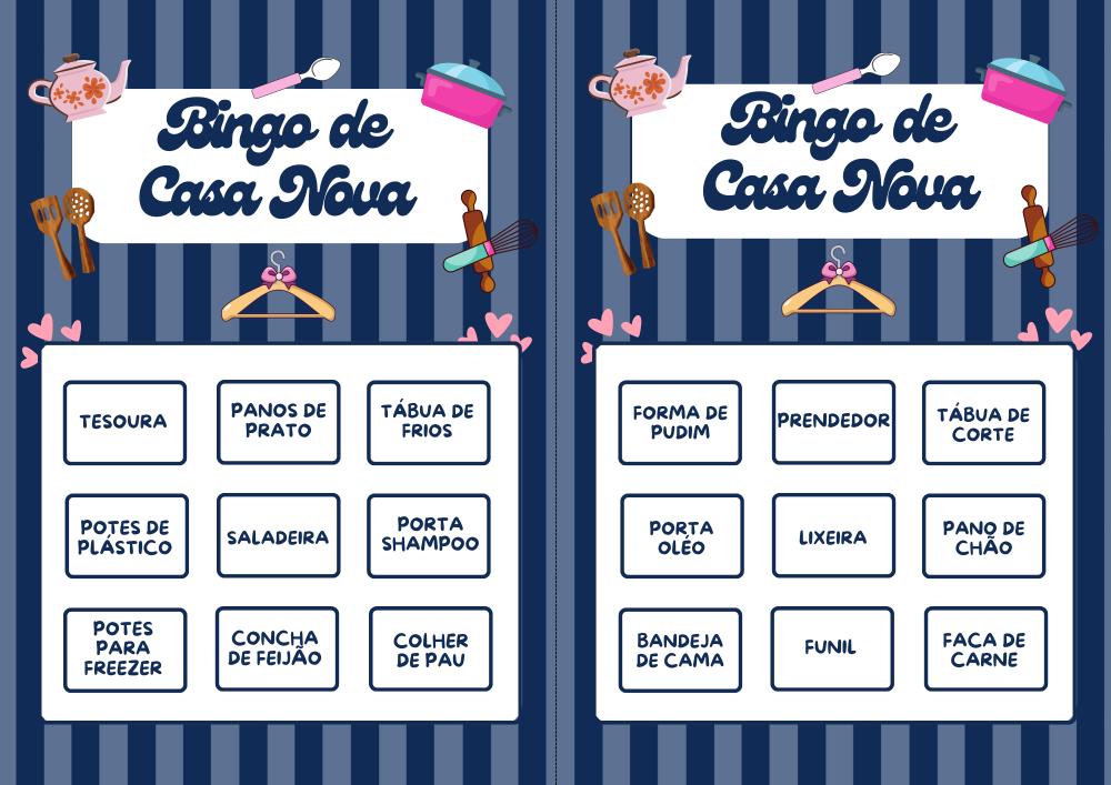 Bingo Chá de Casa Nova (100 Cartelas) - pdf