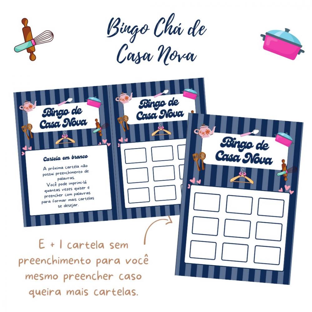 Bingo Chá de Casa Nova (100 Cartelas) - pdf