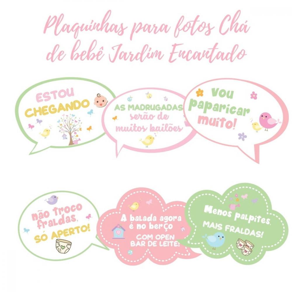 Kit Plaquinhas Chá de Bebê Jardim Encantado (arquivo Pdf)