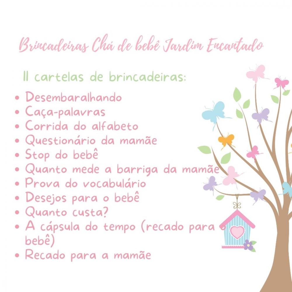 Kit Brincadeiras Chá de Bebê Jardim Encantado