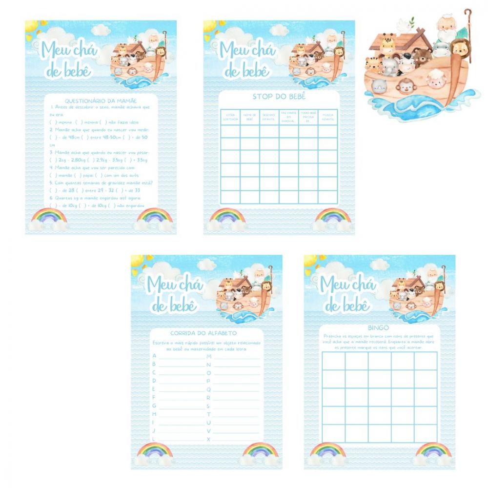Kit Brincadeiras Chá de Bebê Arca de Noé -pdf