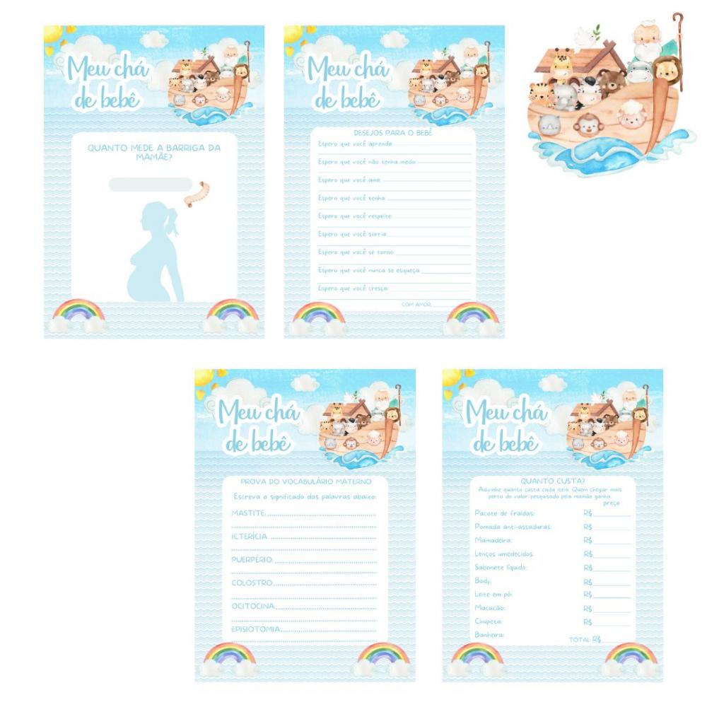 Kit Brincadeiras Chá de Bebê Arca de Noé -pdf