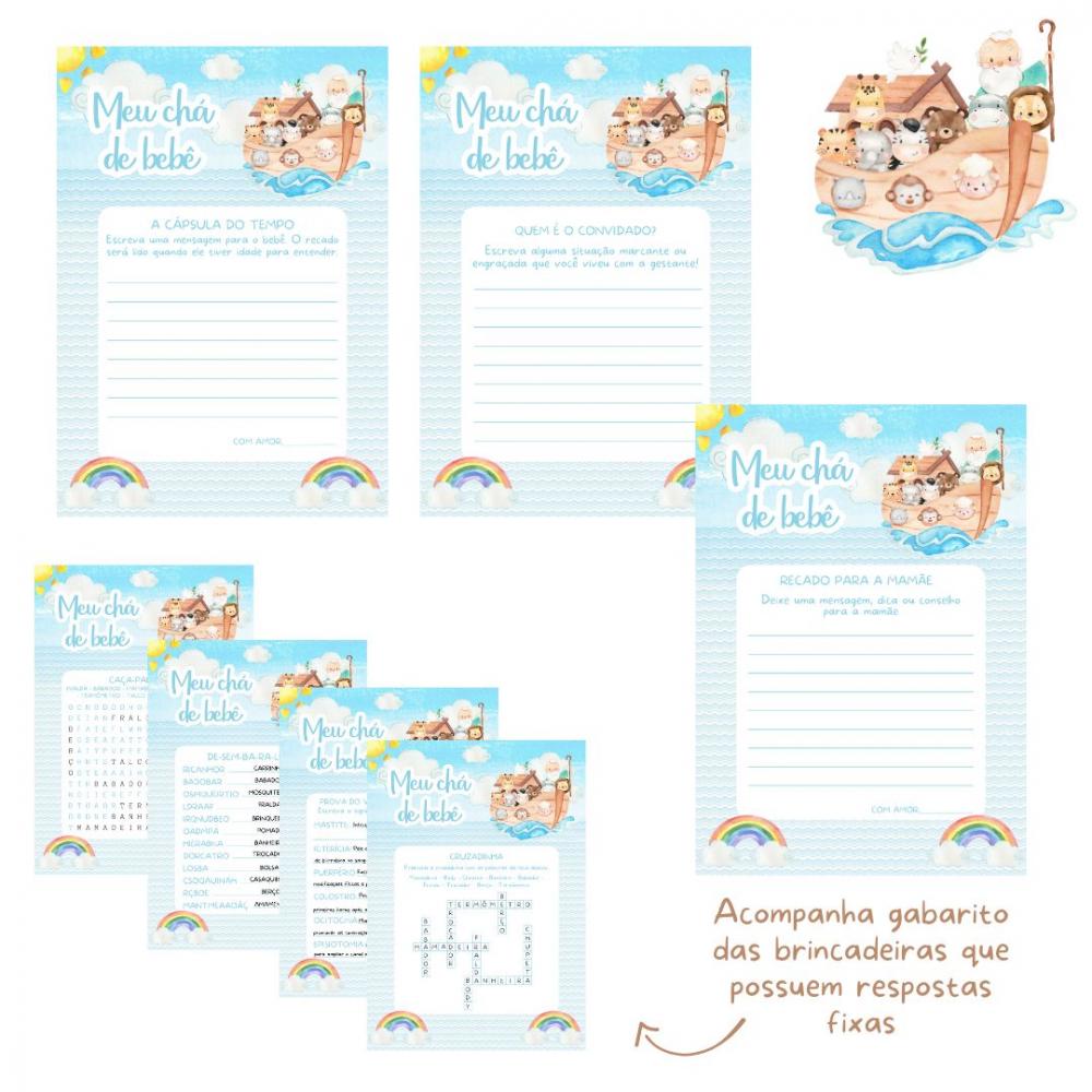 Kit Brincadeiras Chá de Bebê Arca de Noé -pdf