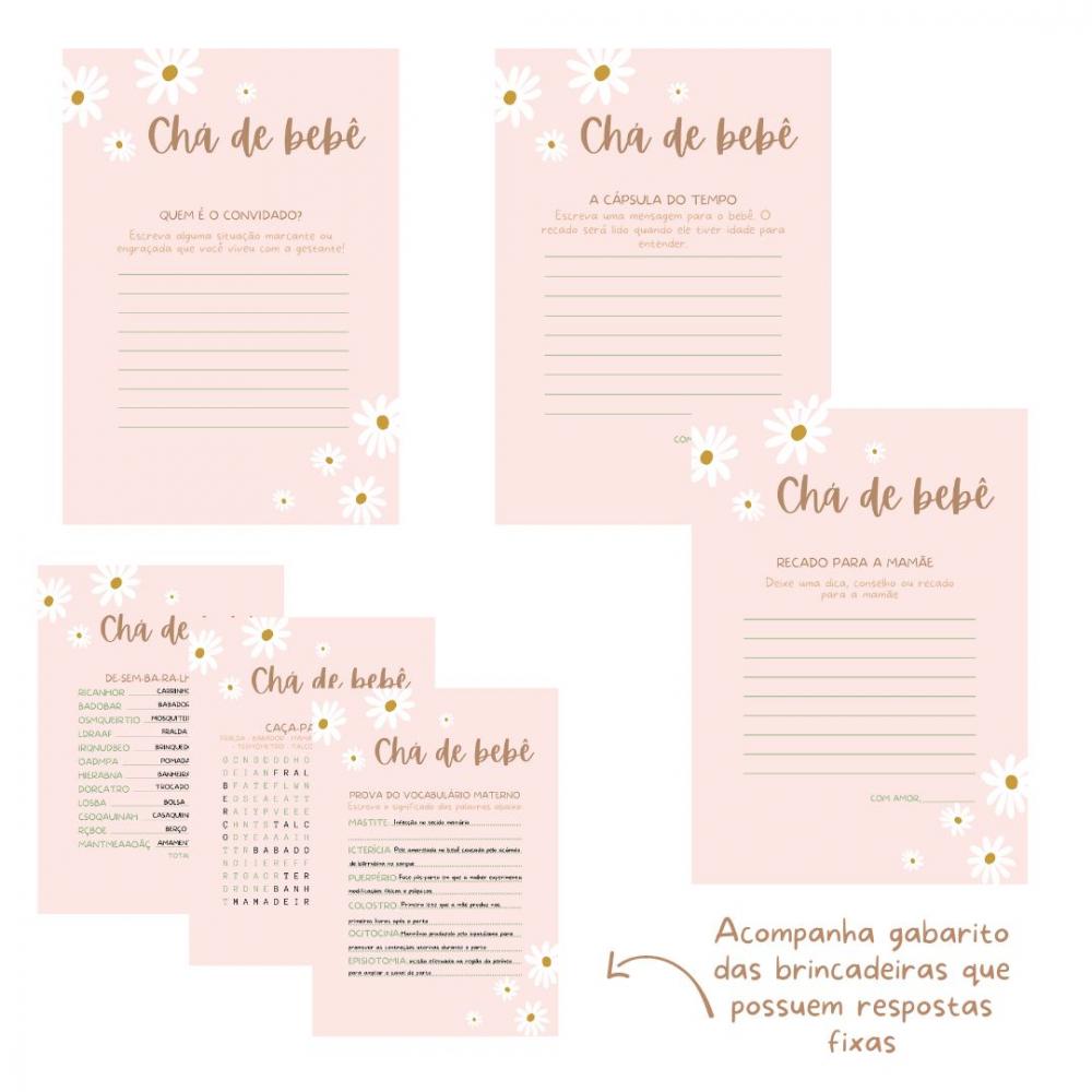 Kit Brincadeiras Chá de Bebê Margaridas (pdf)