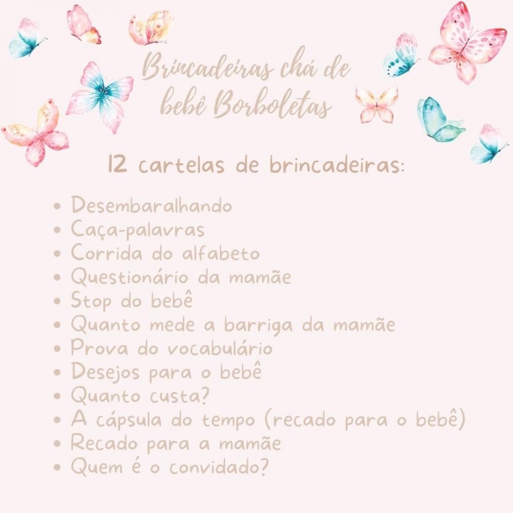 Kit Brincadeiras Chá de Bebê Borboletas (pdf)