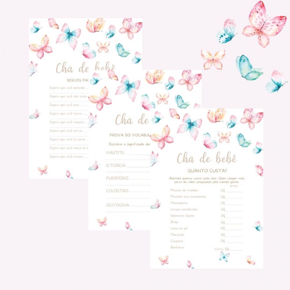 Kit Brincadeiras Chá de Bebê Borboletas (pdf)