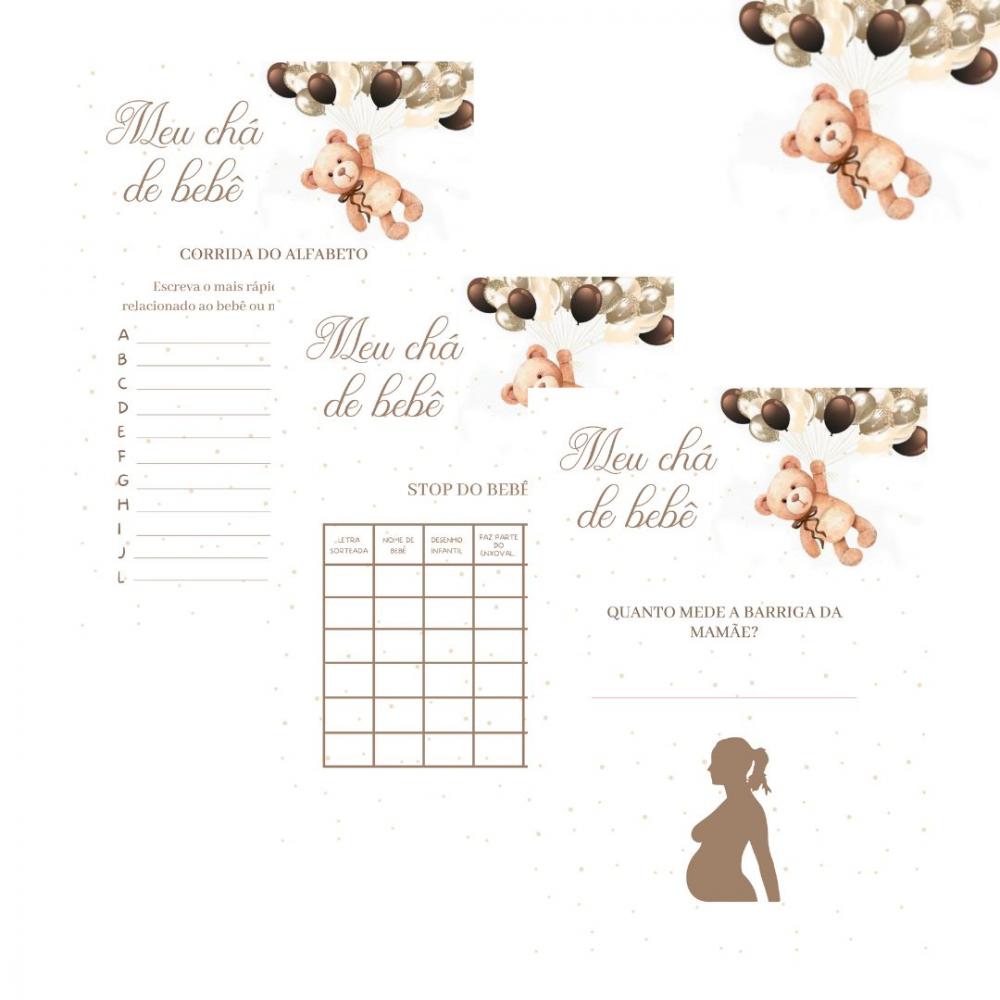 Kit Brincadeiras Chá de Bebê - Ursinho Balões 3