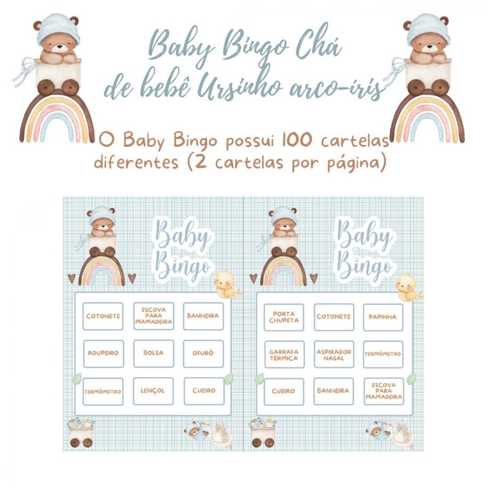 Baby Bingo Ursinho Arco-íris - 100 Cartelas pdf