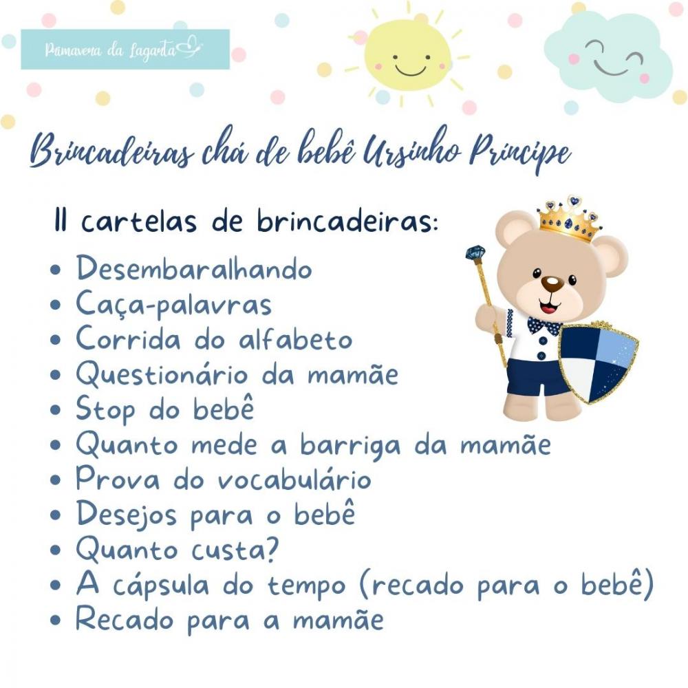 Kit Brincadeiras Chá de Bebê Ursinho Príncipe (pdf)