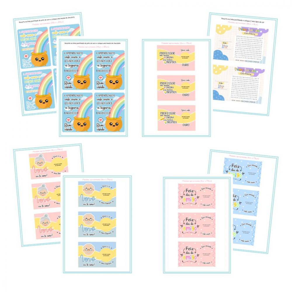 Kit Lembrancinhas Escolares(cards) (arquivo Pdf)