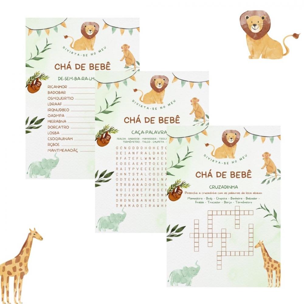 Kit brincadeiras Chá de bebê Safári (PDF)