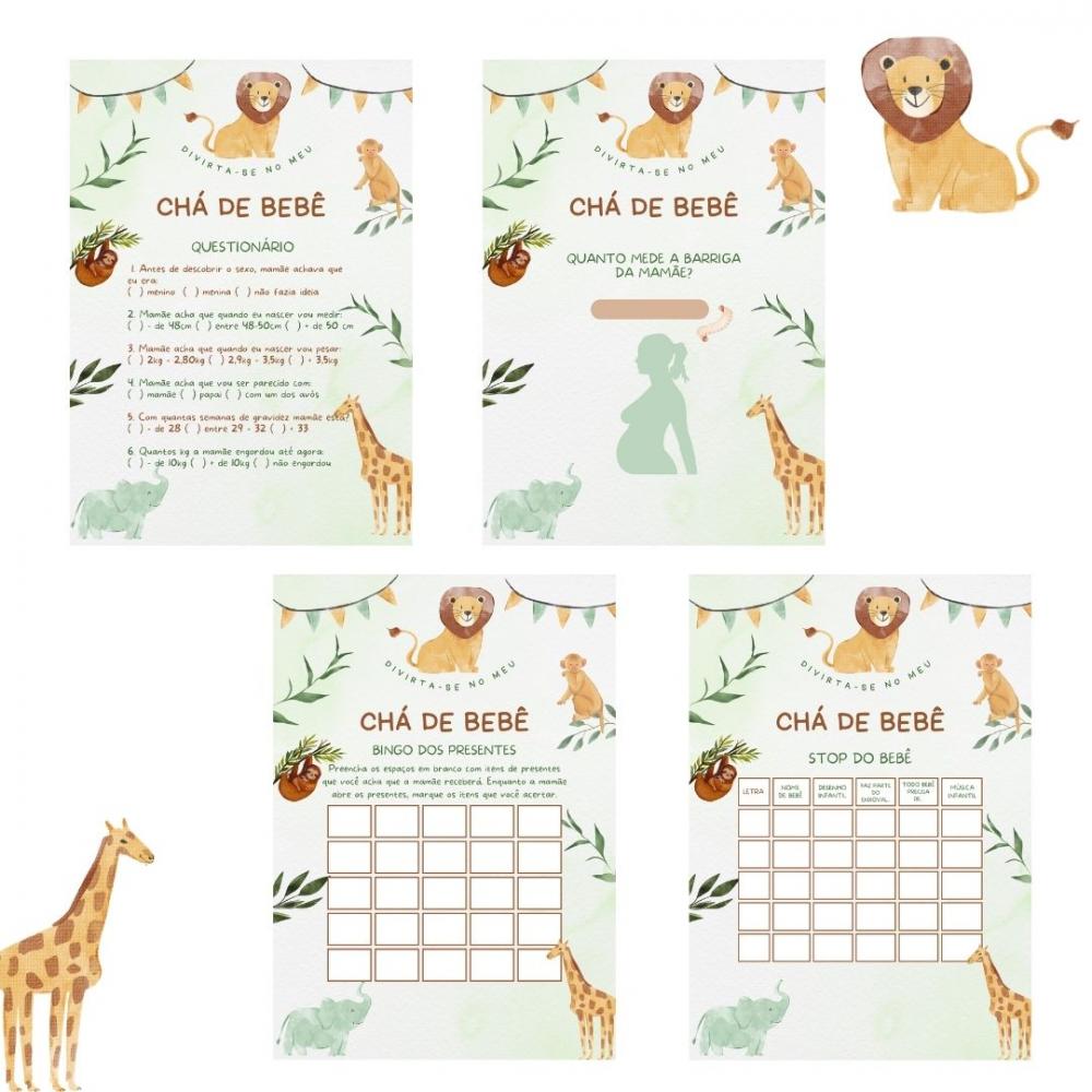 Kit brincadeiras Chá de bebê Safári (PDF)