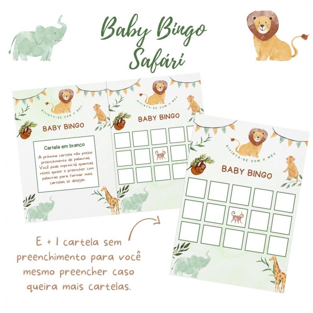 Baby Bingo Safári - 60 cartelas (PDF)