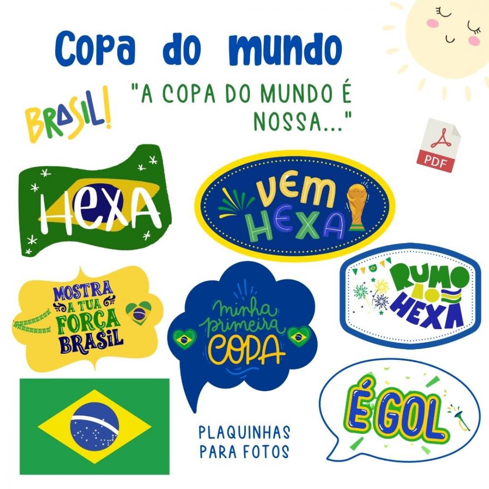 Copa do mundo 2026: bandeirolas e plaquinhas para fotos (PDF)