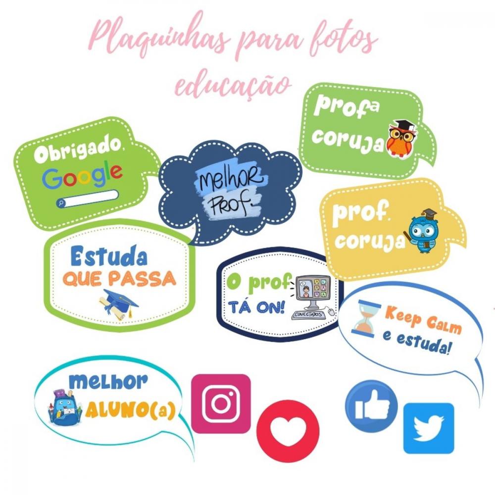 Kit Plaquinhas para Selfie Escolar (arquivo Pdf)
