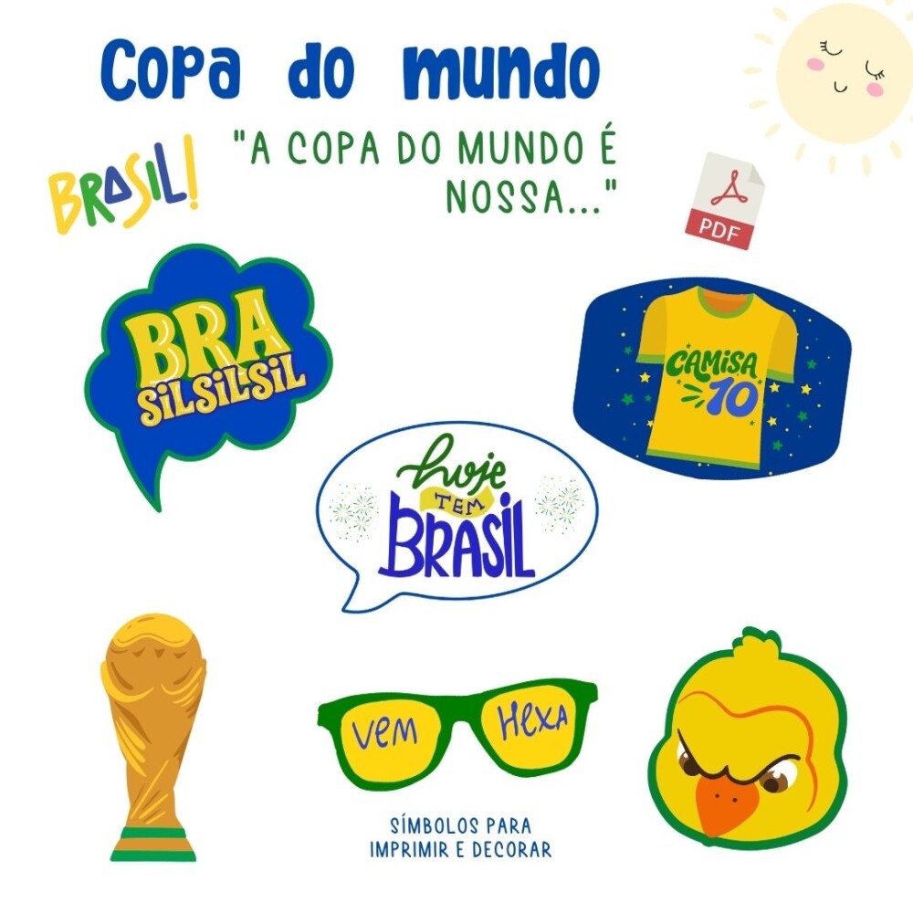 Copa do mundo 2026: bandeirolas e plaquinhas para fotos (PDF)