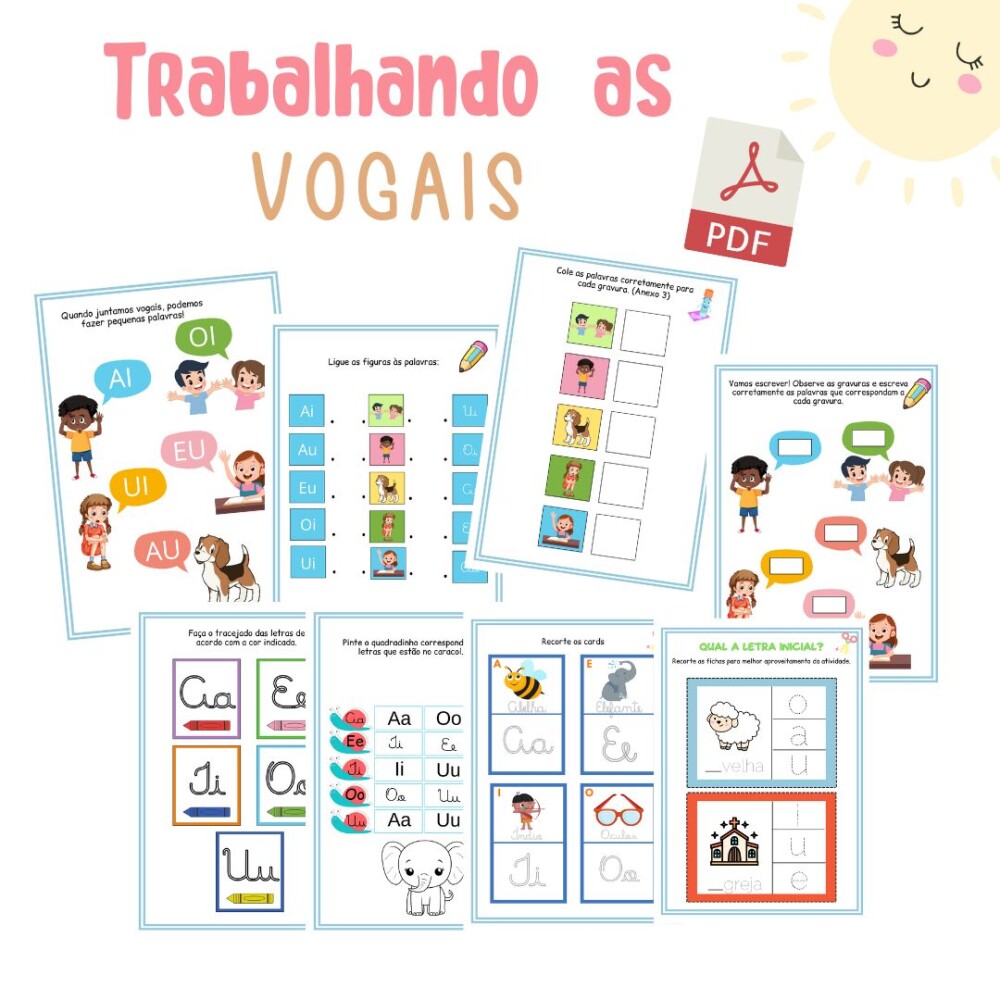 Atividade Trabalhando as vogais PDF