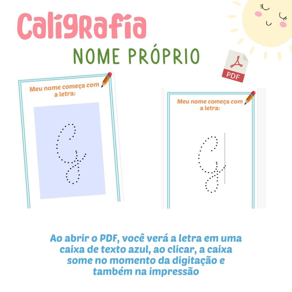 Caligrafia Nome Próprio (pdf editável escrita do nome)