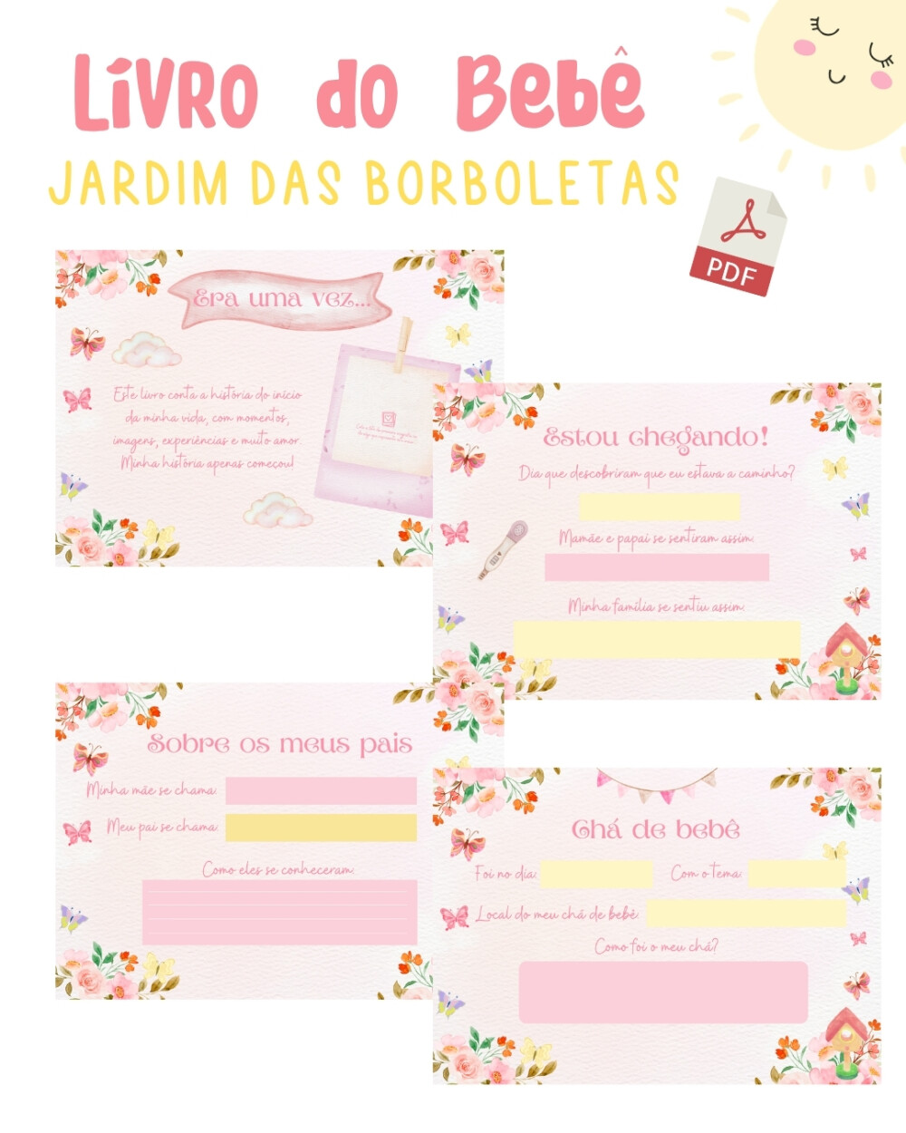 Diário do bebê - Jardim das Borboletas (PDF)