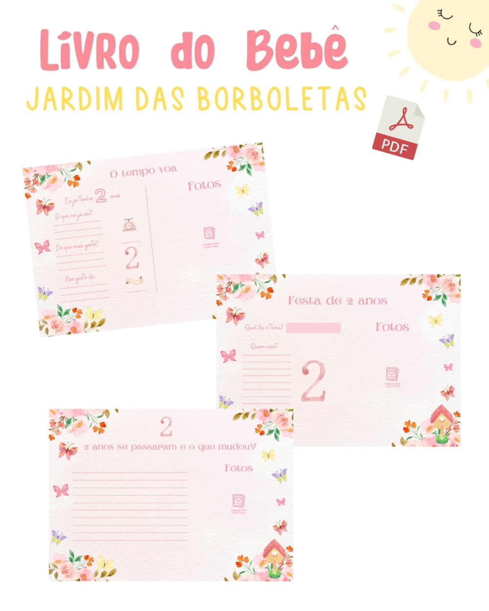 Diário do bebê - Jardim das Borboletas (PDF)