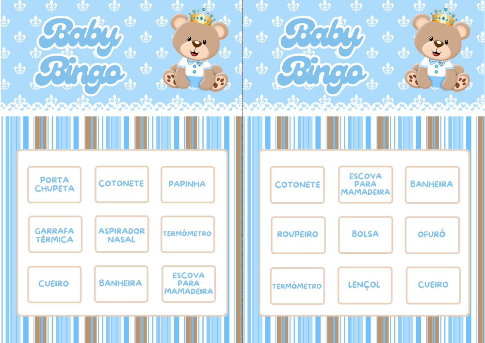 Baby Bingo Ursinho Príncipe (100 cartelas) - PDF
