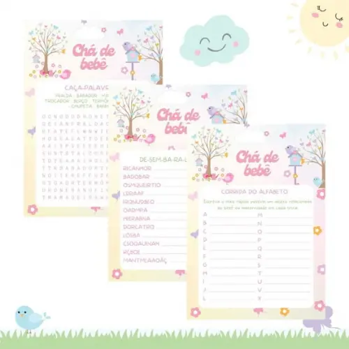 Kit Brincadeiras Chá de Bebê Jardim Encantado