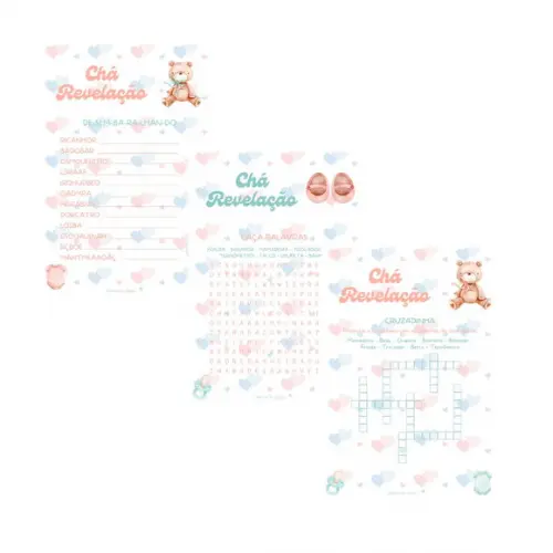 Kit Brincadeiras Chá de Bebê Revelação (pdf)