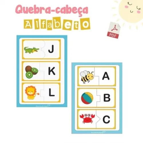 Quebra-cabeça Alfabeto (arquivo Digital Pdf)