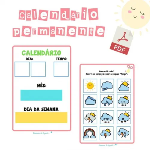 Calendário Permanente Para Crianças (arquivo Pdf)