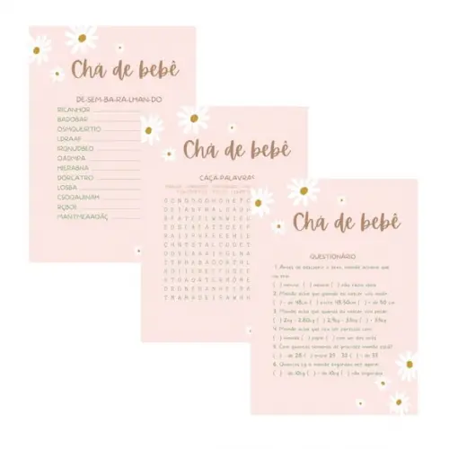 Kit Brincadeiras Chá de Bebê Margaridas (pdf)