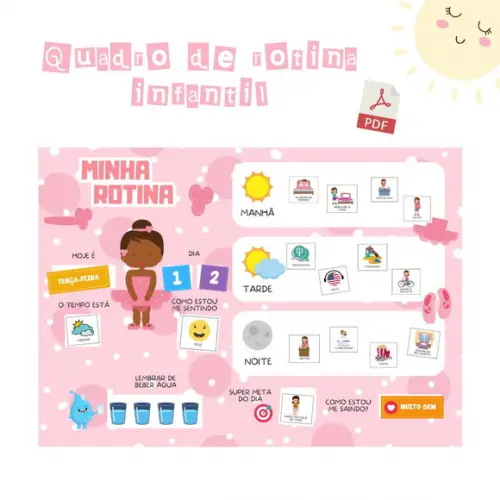 Quadro Rotina Infantil Bailarina 2 (digital Pdf)