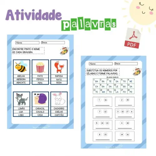 Atividade Palavras E Sílabas (arquivo Pdf)