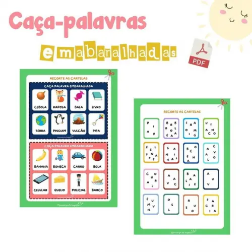 Jogo Pedagógico Caça-palavra Embaralhada (arquivo Pdf)