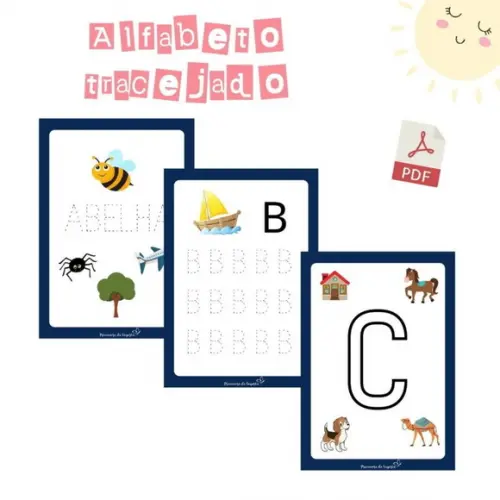 Alfabeto Tracejado Letra Bastão (arquivo Digital Em Pdf)