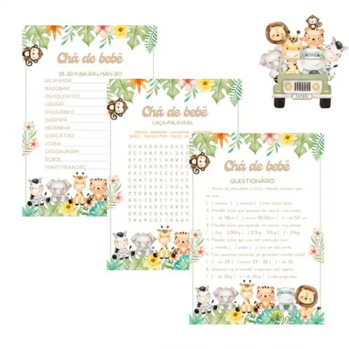 Kit Brincadeiras Chá de Bebê Safári 2 (pdf)