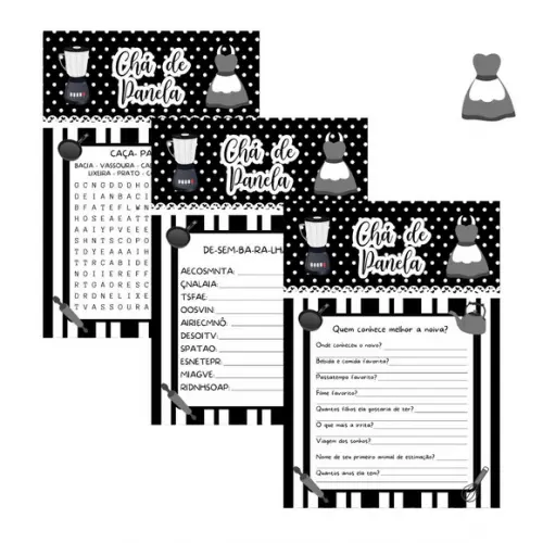 Kit Brincadeiras Chá de Panela (branco/preto) - pdf
