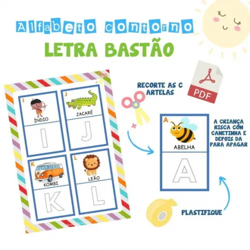 Alfabeto Contorno Letra Bastão (arquivos Pdf)