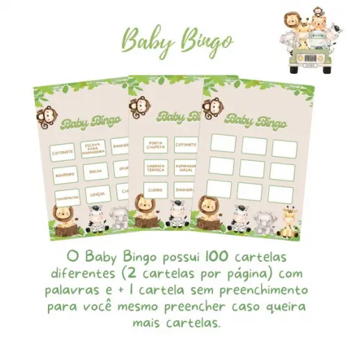 Baby Bingo Safári - Bege (100 Cartelas) - pdf