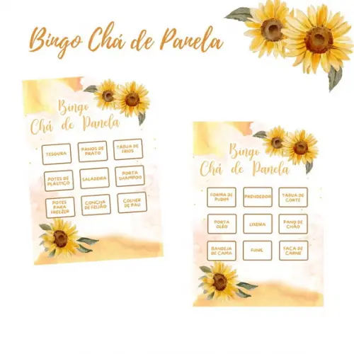 Bingo Chá de Panela Girassol (100 Cartelas) - pdf