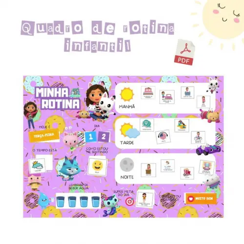 Quadro Rotina Infantil a Casa Mágica da Gabby (digital Pdf)