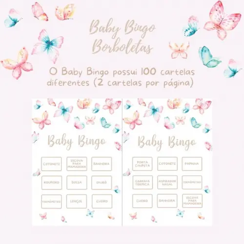 Baby Bingo Borboletas - 100 Cartelas pdf