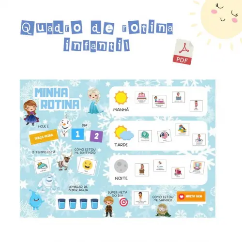 Quadro Rotina Infantil Frozen (digital Pdf)